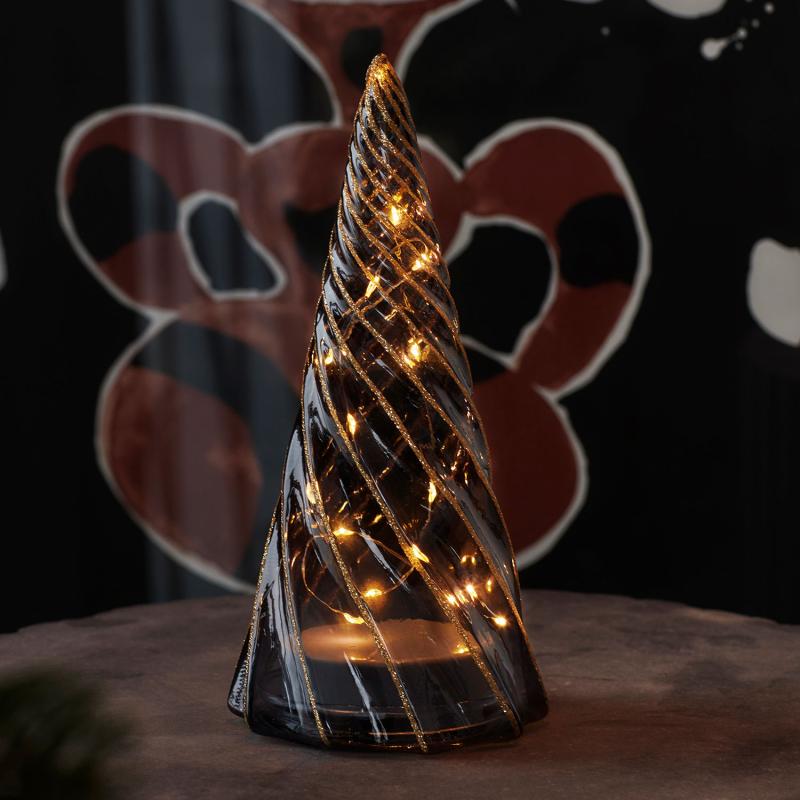 Sirius - Vilma Træ, Sort/Guld, Ø11.5 x H23.5 cm