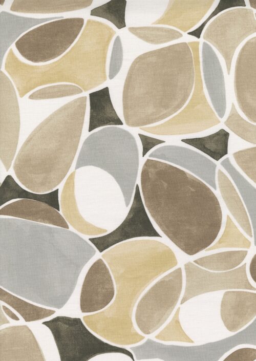 Engholm Textiles - Akryldug 140cm Grafic Stones Brown - i metermål