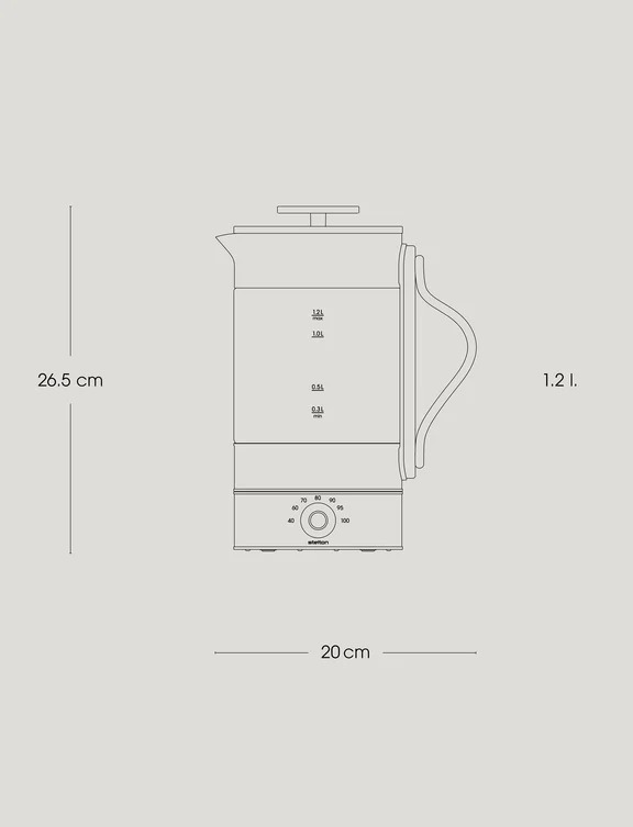 Emma elkedel (EU) 1.2 l. glas/stål