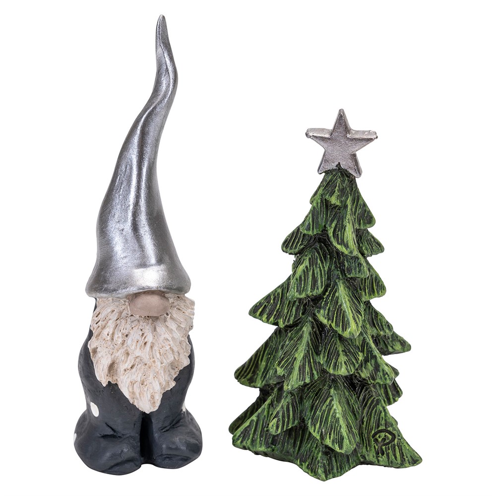 Nääsgränsgården - Santa Fritte with Christmas tree 2 pcs H.7-8,7cm