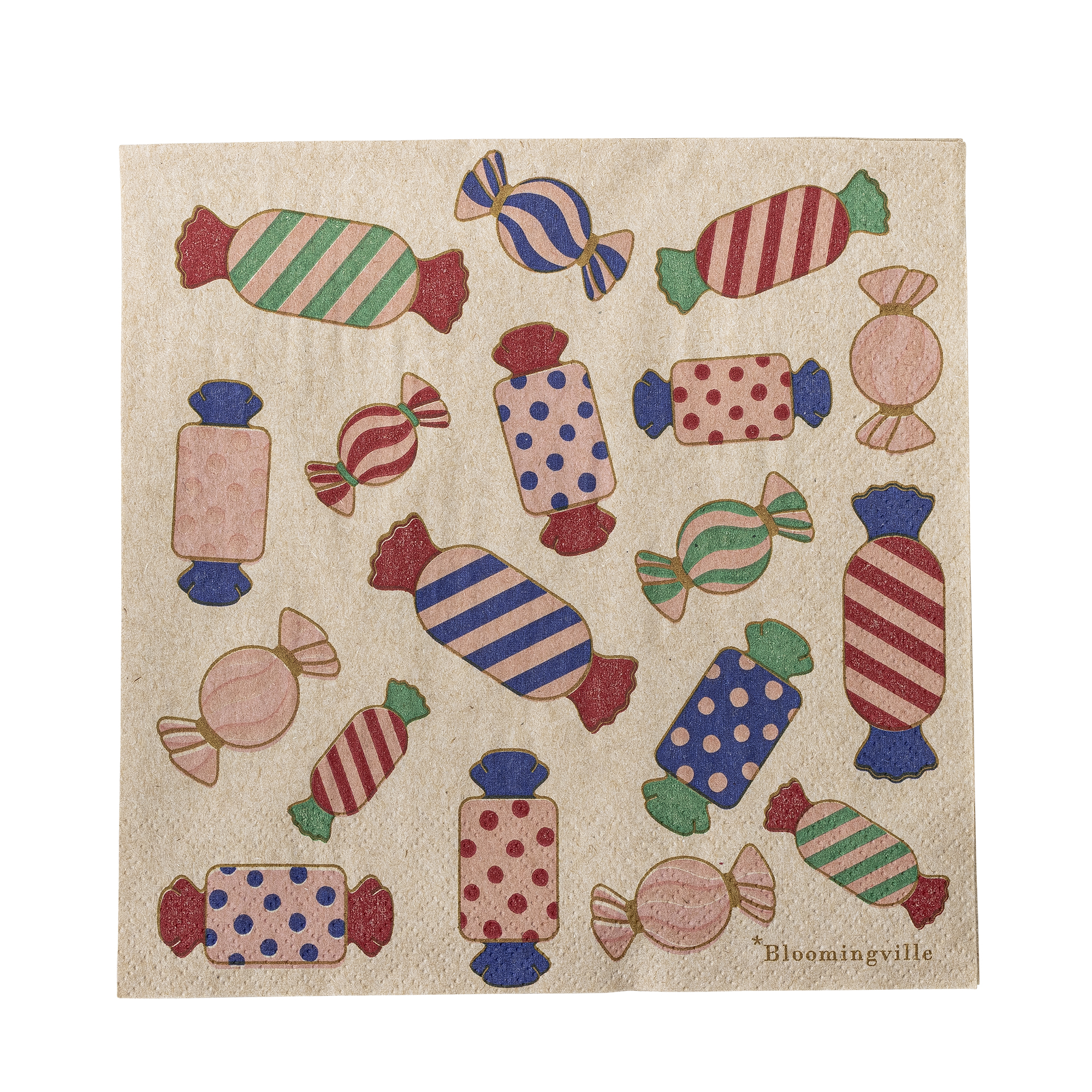 Bloomingville - Caramella Serviet, Multifarvet, FSC®Recycled, Paper, L33xW33 cm, Pack of 20