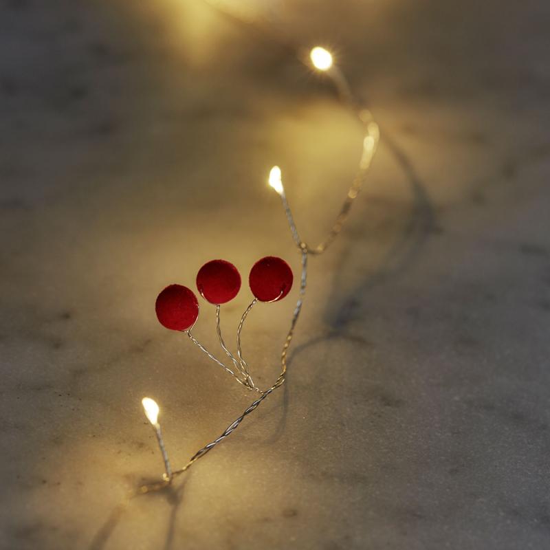 Sirius - Dolly Lyskæde, Rød, 2 m