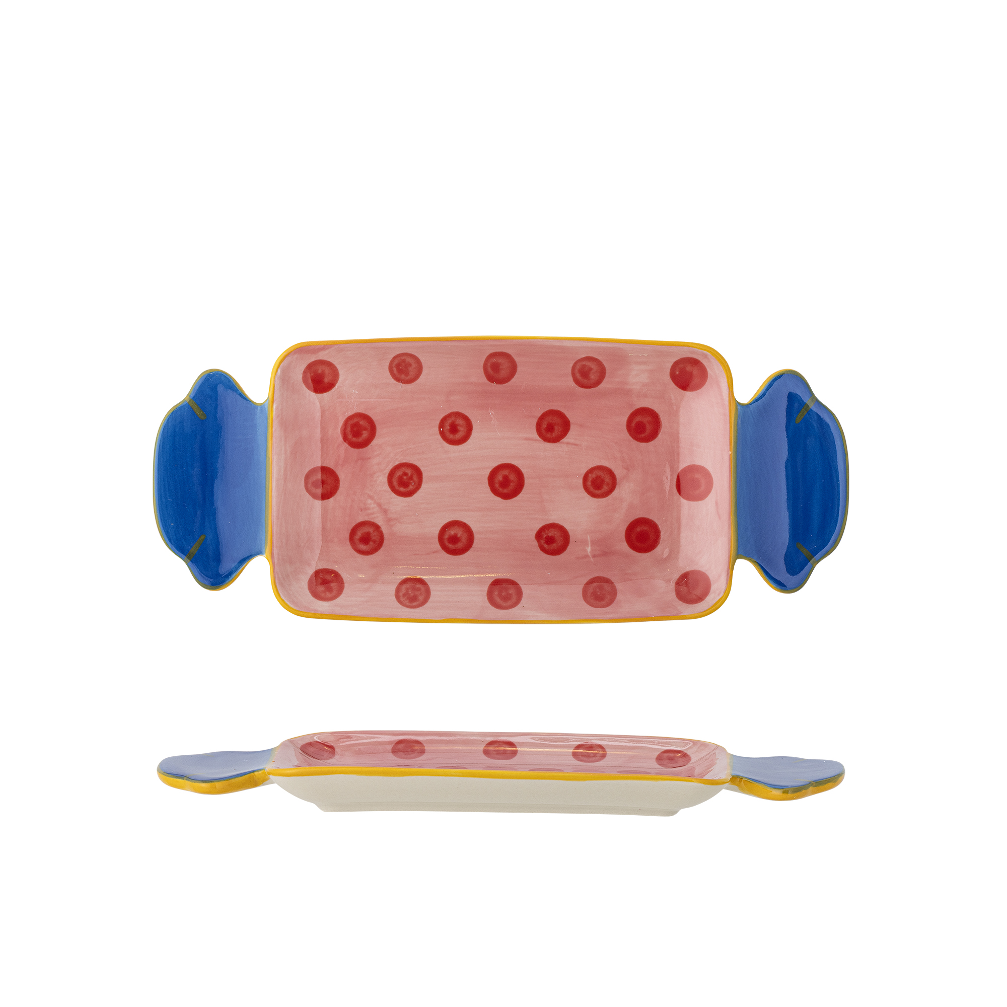 Bloomingville - Caramella Serveringsfad, Multifarvet, Stentøj, L25,5xH1,5xW10,5 cm