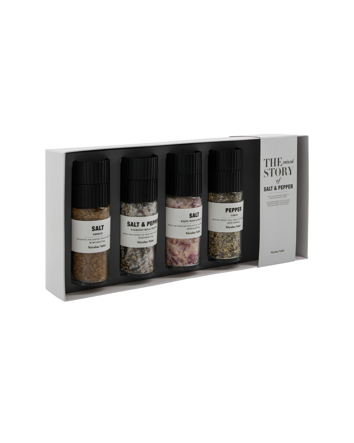 Nicolas Vahé - Gift box, Salt & pepper, the mixed story, 130|115|120|65 g|g|g|g