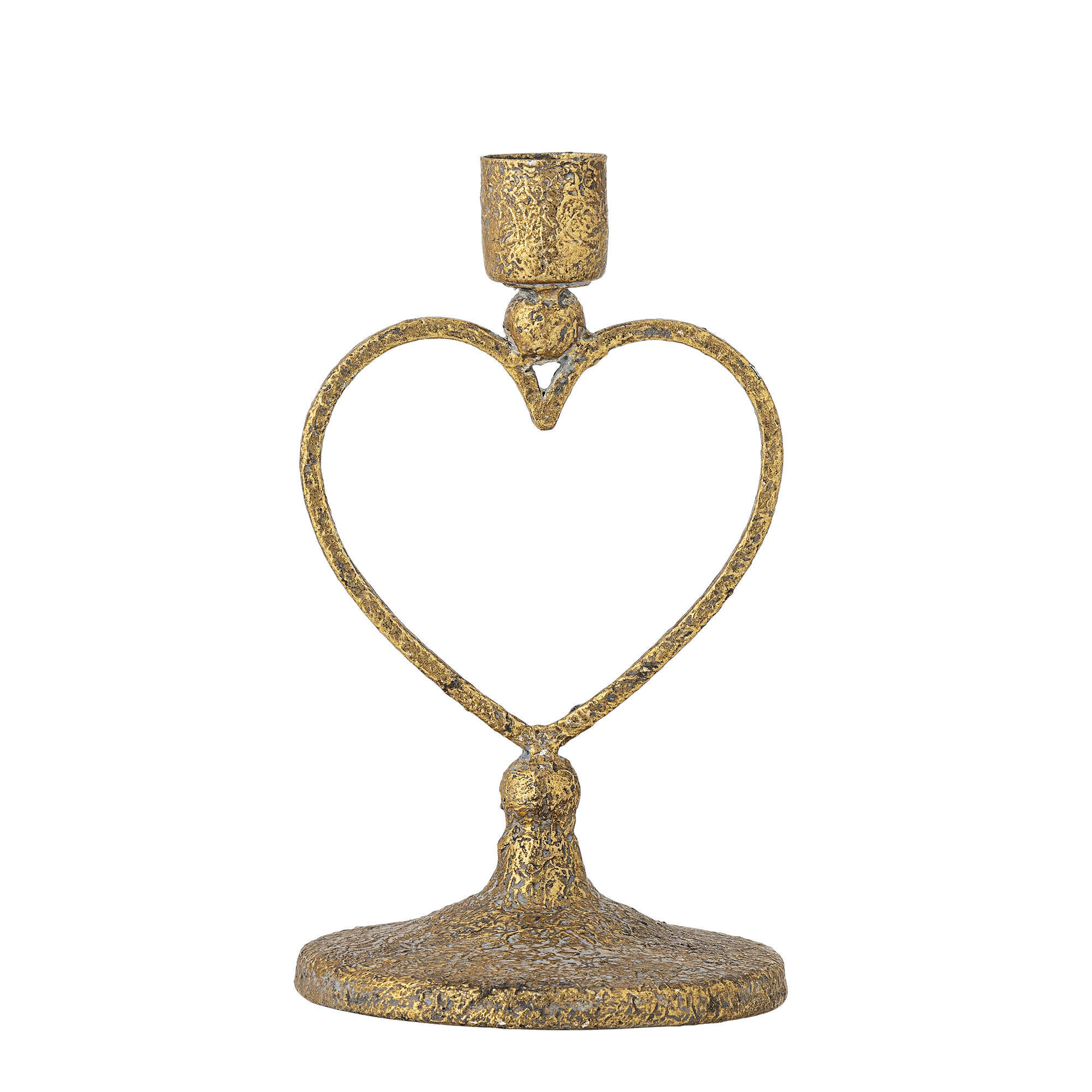 Bloomingville - Krystle Lysestage, Guld, Metal, D9,5xH17 cm