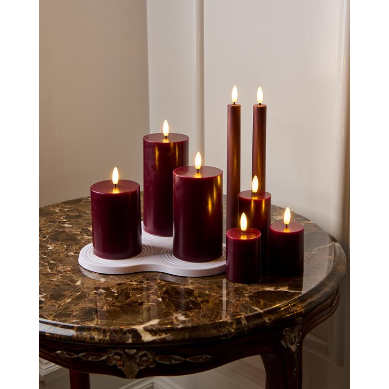 Sille Genopladelig Krone 2 stk sæt, Ø2cmxH25cm, Bordeaux