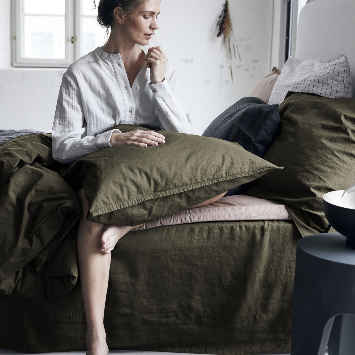 Dobbelt sengesæt, Ingrid, 200 x 220 cm, bark