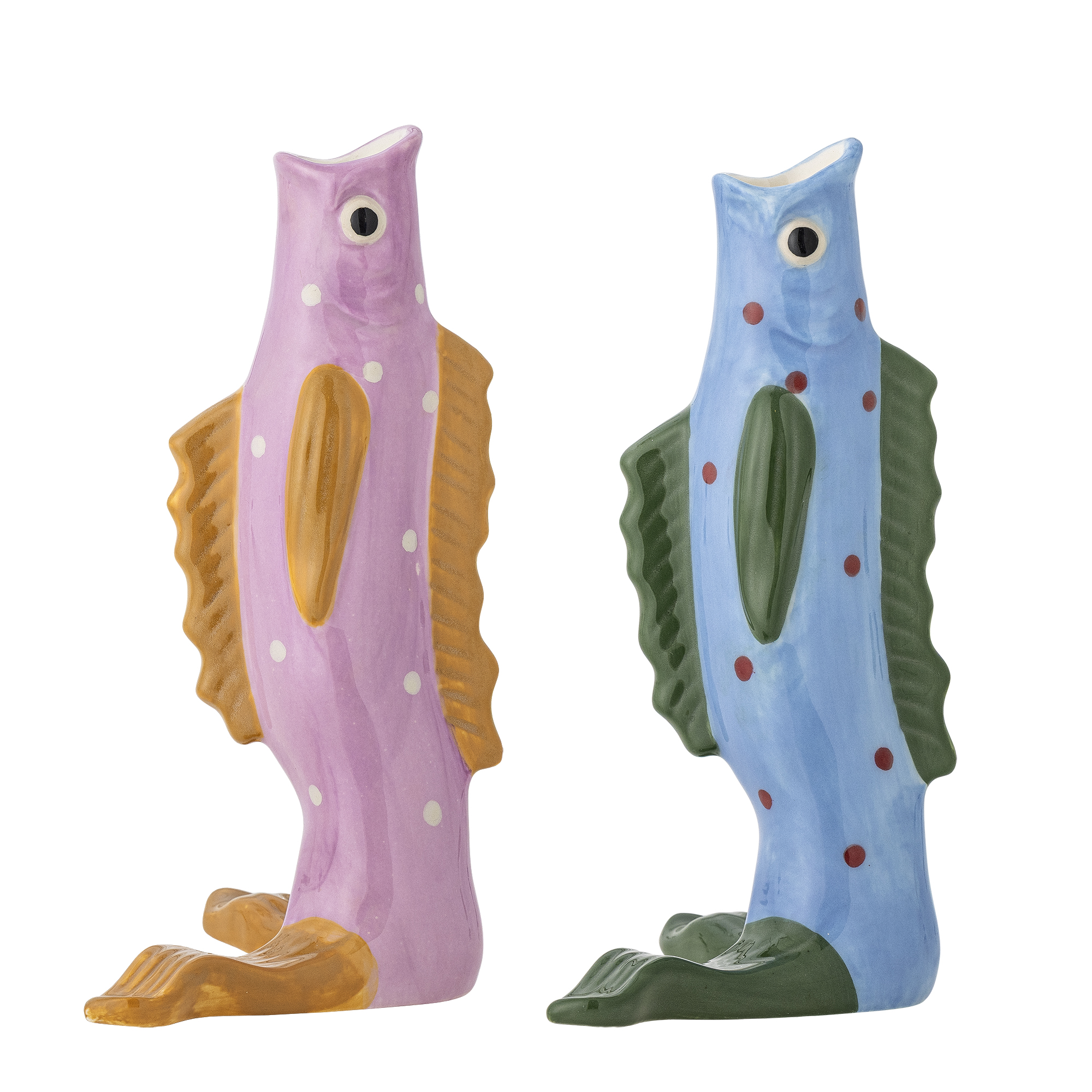 Bloomingville - Mako Vase, Multifarvet, Stentøj, L11,5xH19xW7,5 cm, Set of 2