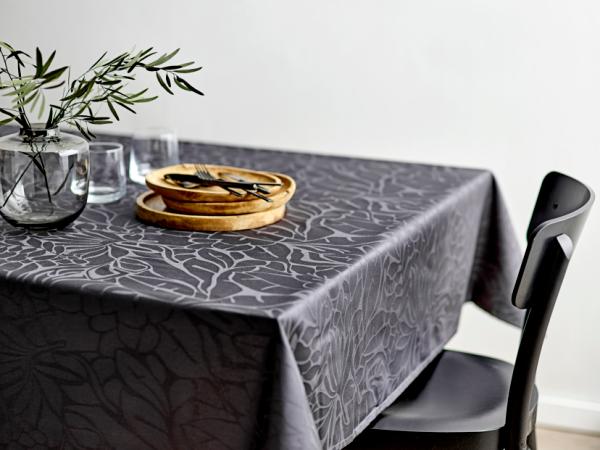 Södahl Abstract leaves Damask Dug 140 x 370 cm Ash