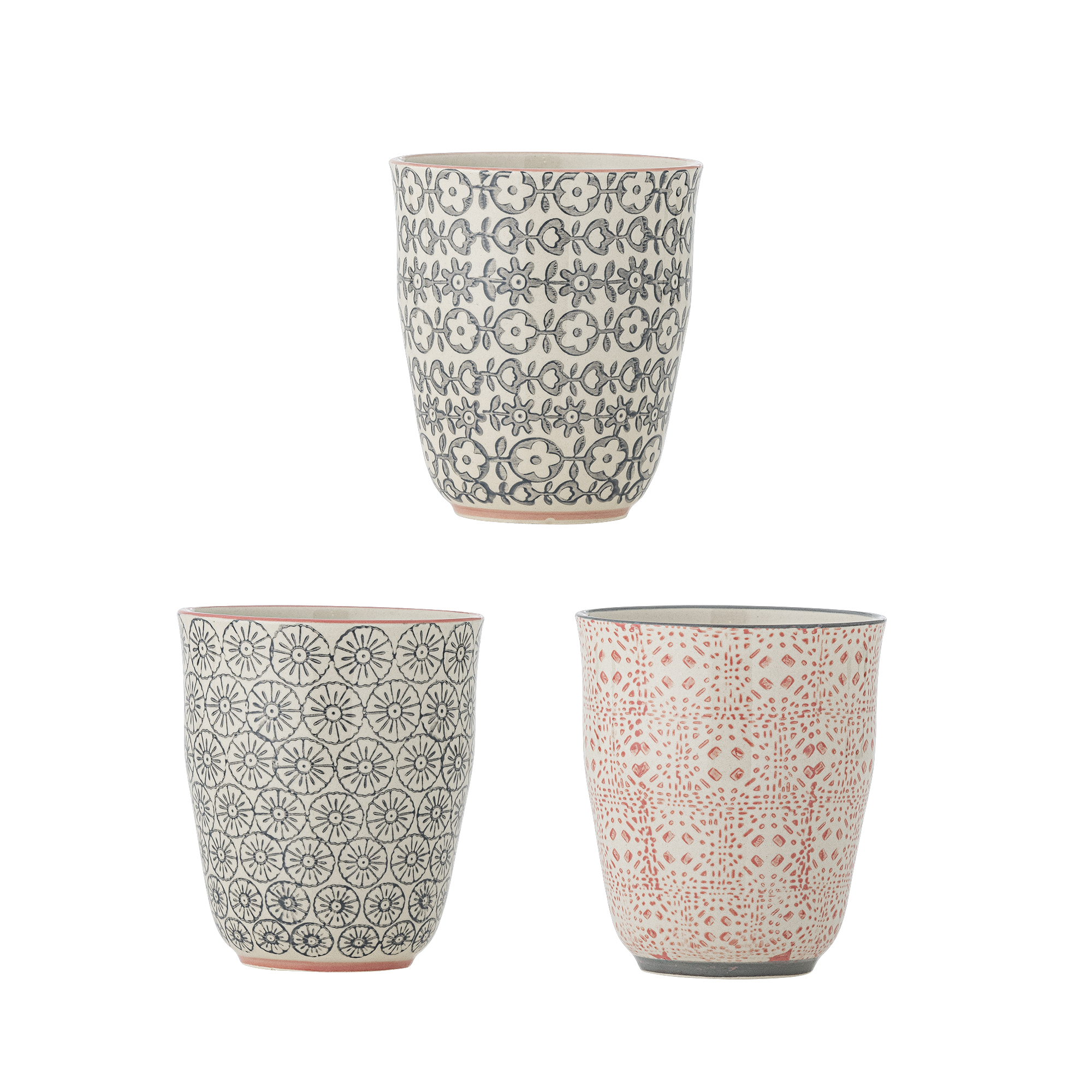 Bloomingville - Cécile Kop, Multifarvet, Stentøj, D8,5xH9,5 cm, 3 assort.