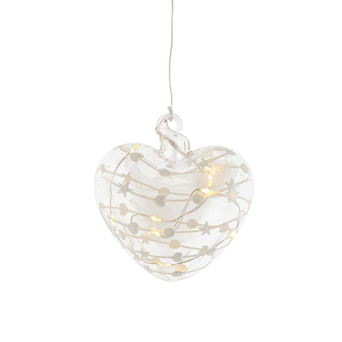 Sweet Christmas Hjerte Ø10cm, Hvid/Klar Sweet Christmas Hjerte Ø10cm, Hvid/Klar