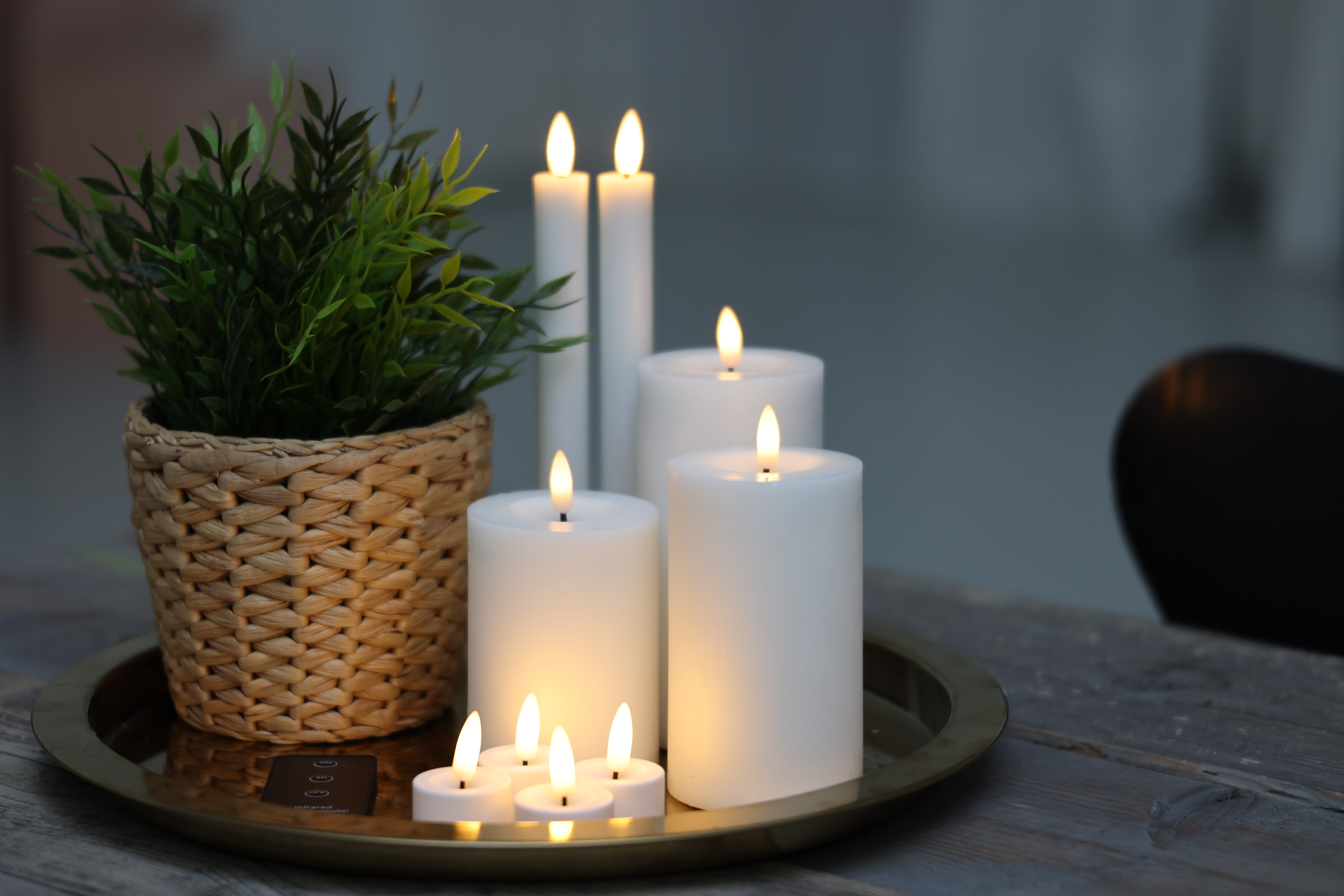 Skandi LED lys 10 Dele Sæt - Hvid, med fjernbetjening