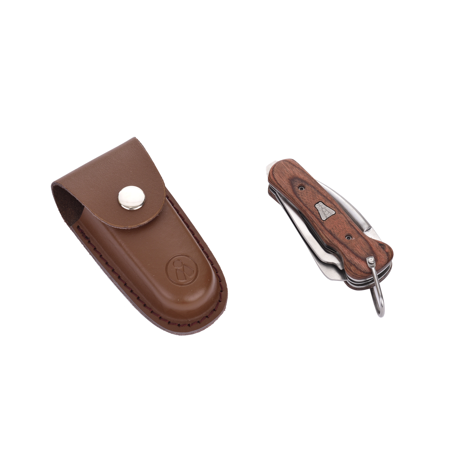 Laguiole - Herit Sejler Foldekniv med Læder etui