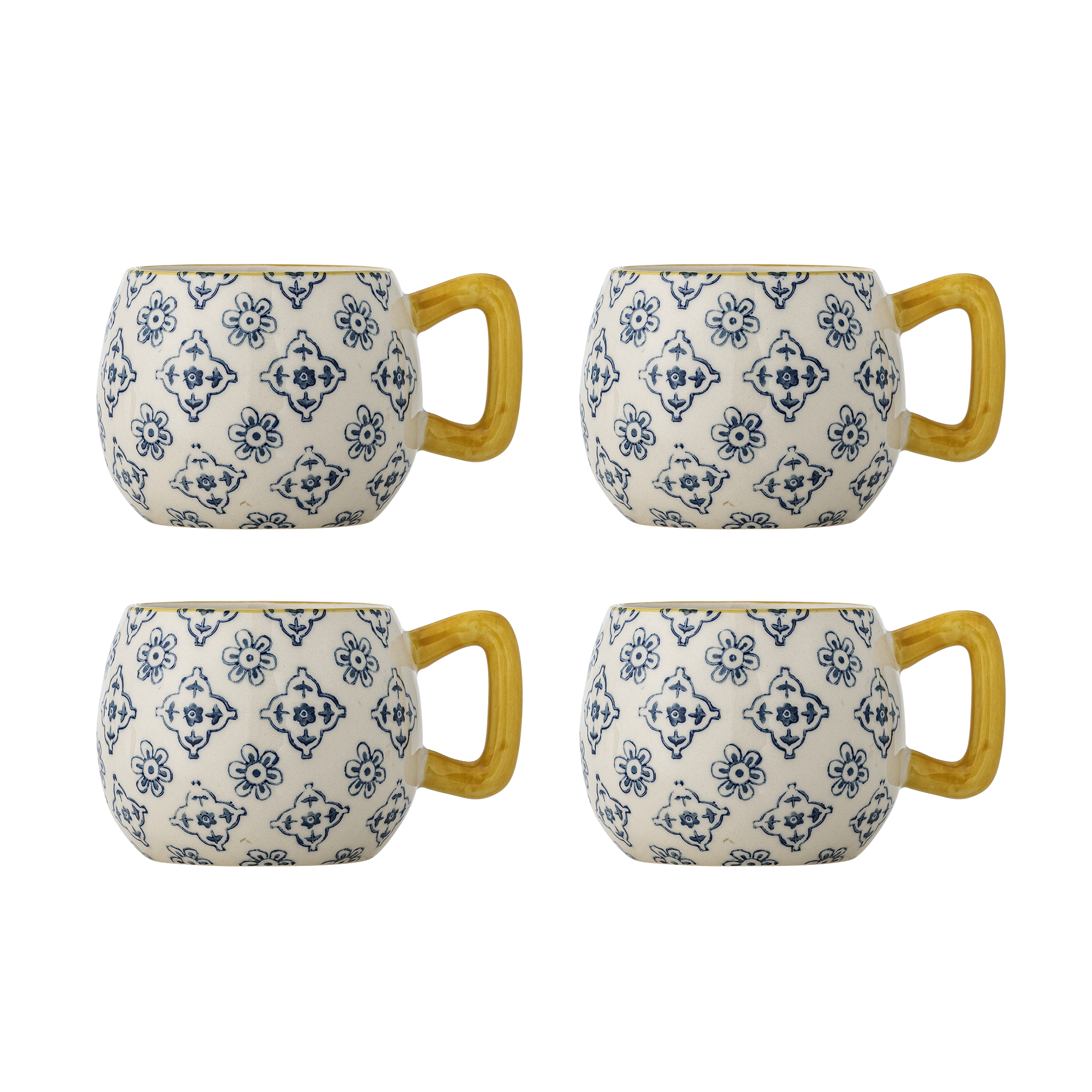 Bloomingville - Wrenna Kop, Multifarvet, Stentøj, D10xH8,5 cm, Set of 4 billede