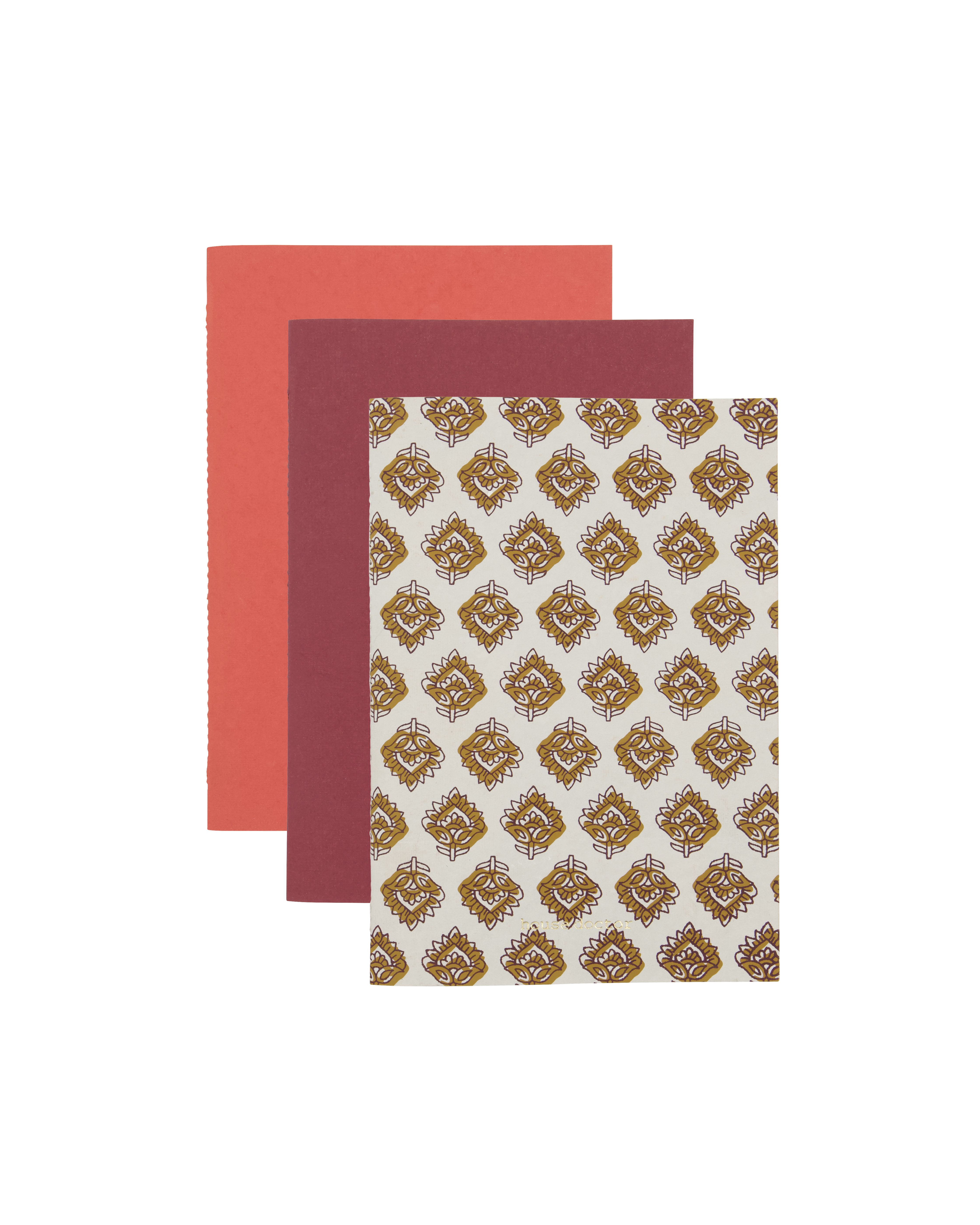 House Doctor - Notesbog, Write, Beige, Bordeaux, Orange billede