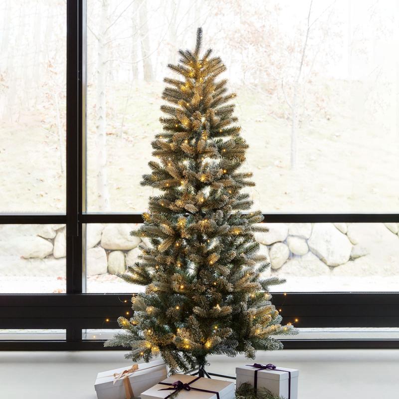 Sirius - Elias Juletræ 195 LED, 150 cm, Hvid/Grøn