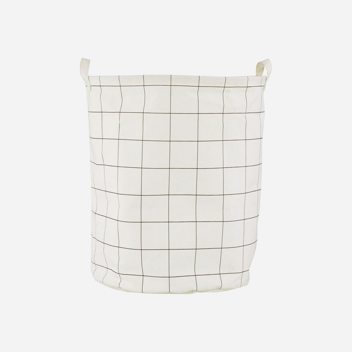 Vasketøjspose, Squares, H 50 cm, hvid/sort