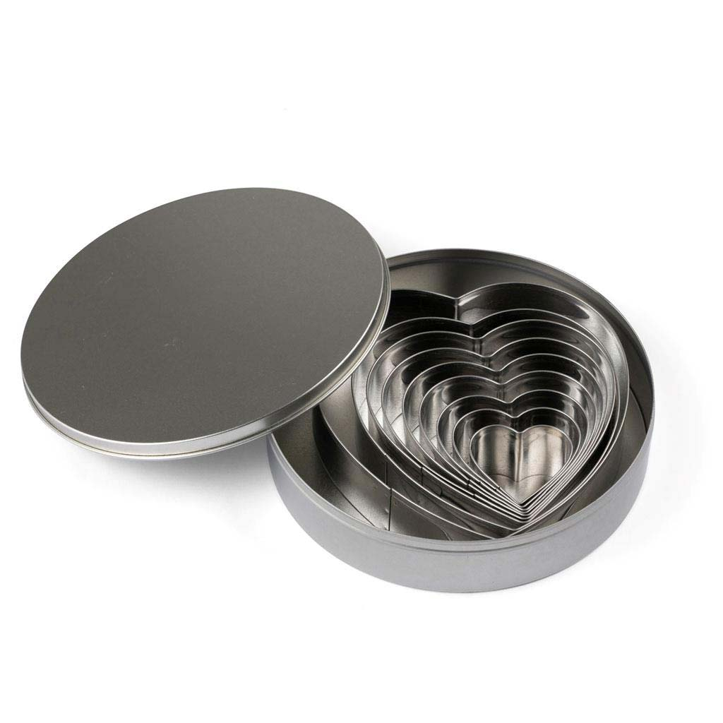 Blomsterbergs Udstikkersæt Hjerte 9 stk stål* Blomsterbergs Udstikkersæt Hjerte 9 stk stål*