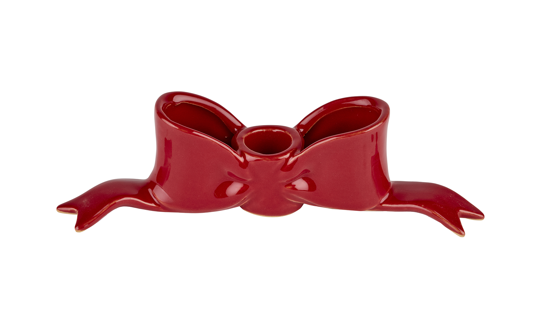 2Have - Lysestage Sløjfe 6x23 cm Rød Keramik