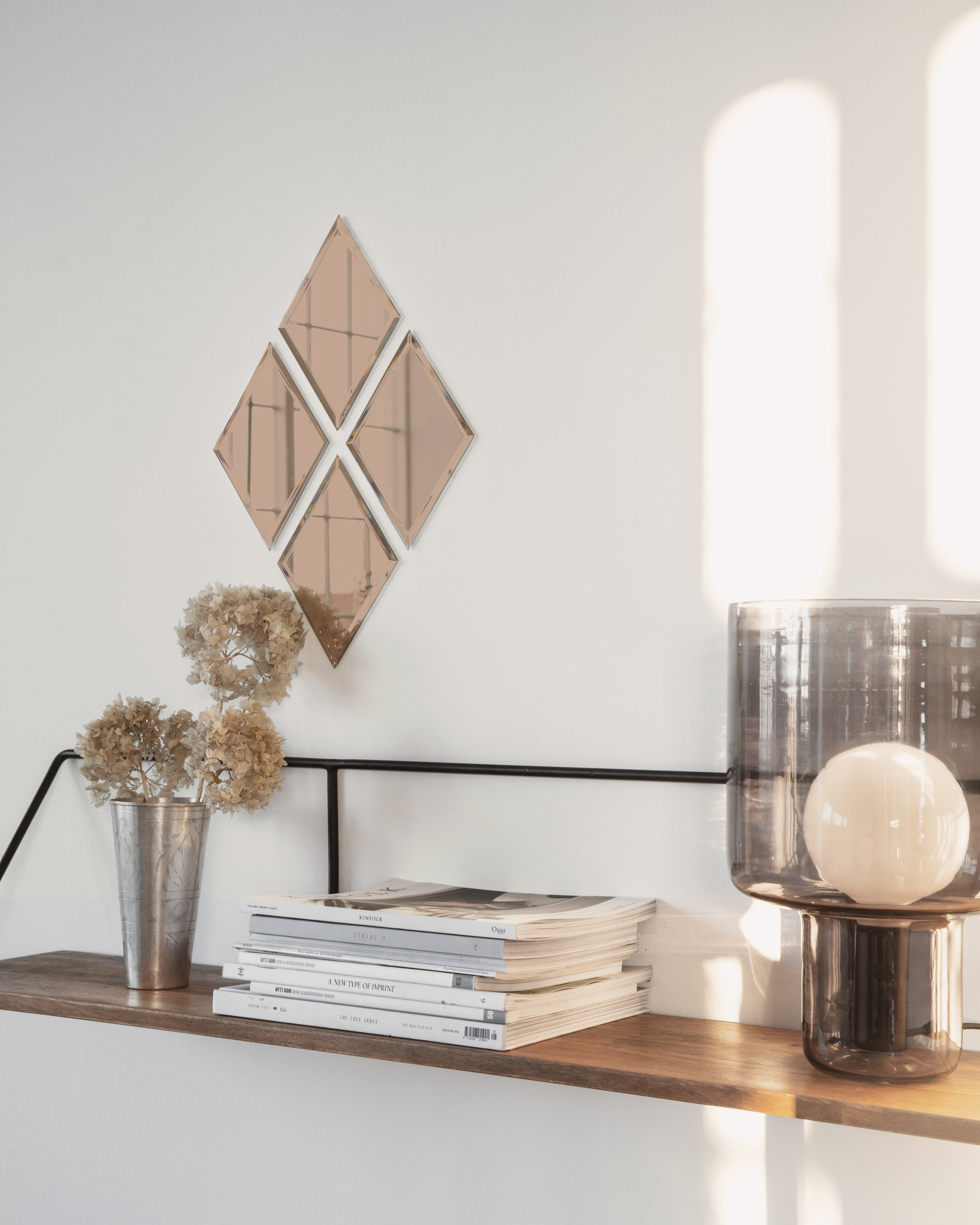 Vægspejl, Diamond, Rosa