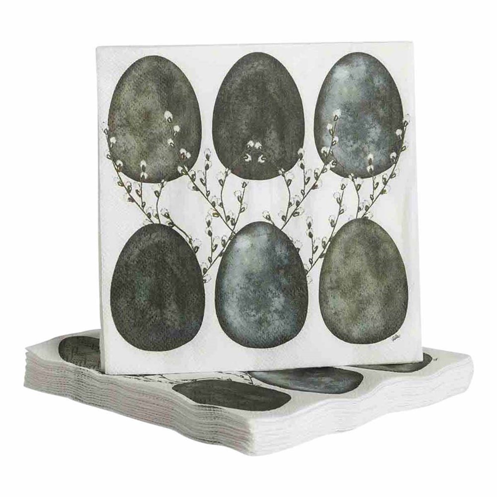 Paper napkins Willow, grå 20 stk 33x33cm Paper napkins Willow, grå 20 stk 33x33cm