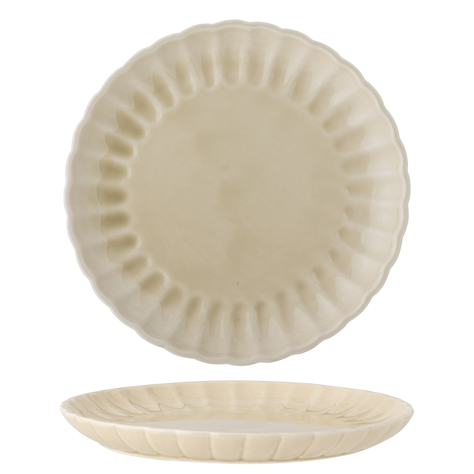 Bloomingville - Latina Tallerken, Natur, Stentøj, D27xH2 cm