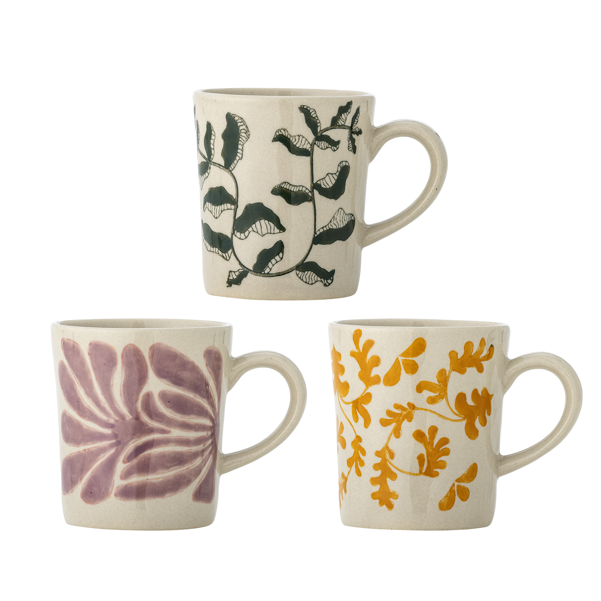 Bloomingville - Fauni Kop, Multifarvet, Stentøj, D7,5xH8,5 cm, Set of 3