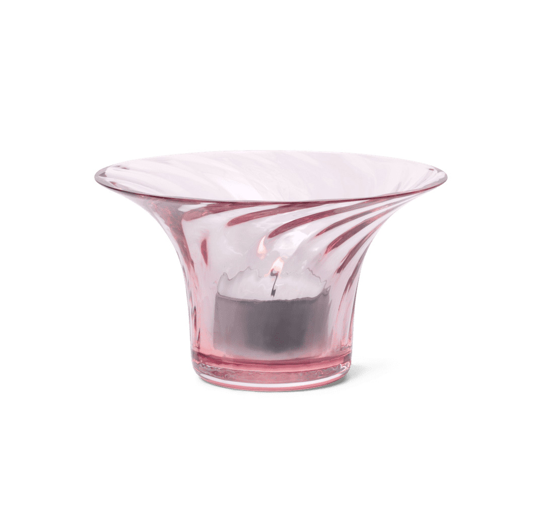 Filigran Optic Jubilæums Fyrfadsstage Ø11 cm, rosa