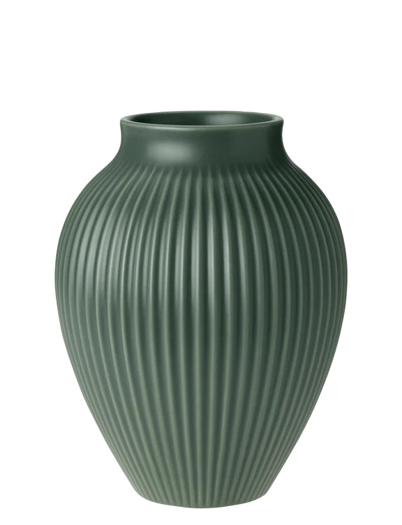Knabstrup - vase H 20 cm ripple mat celadon grøn