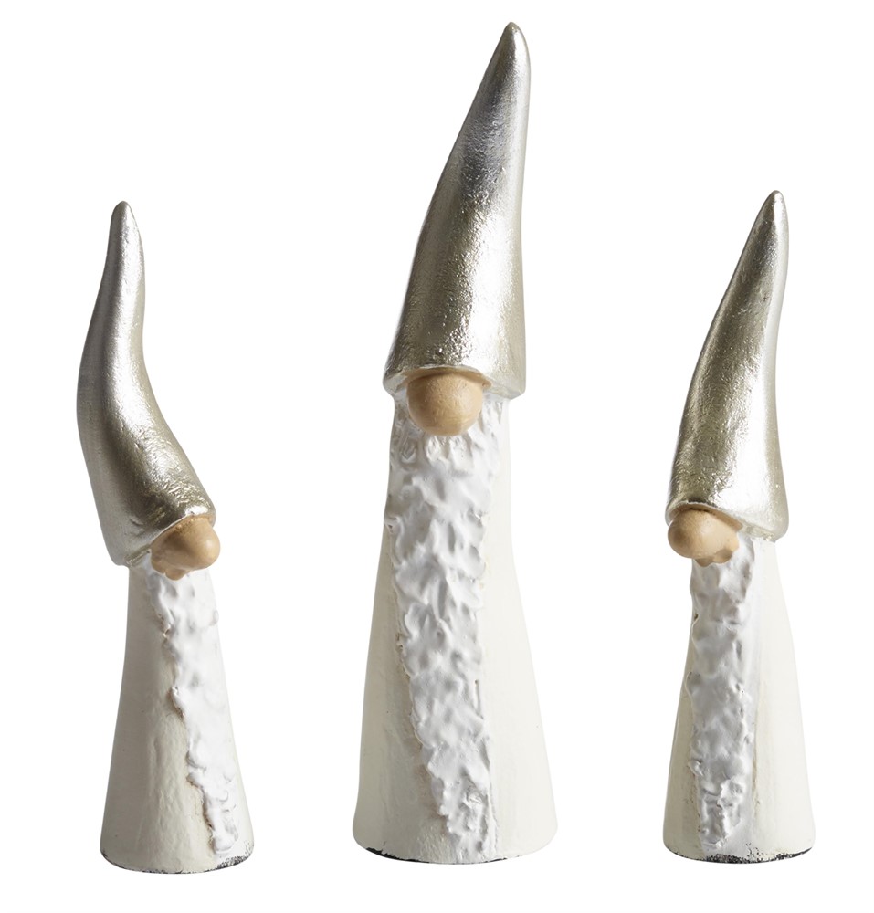 Nääsgränsgården - Tall Santa white 3 stk H.7-9cm