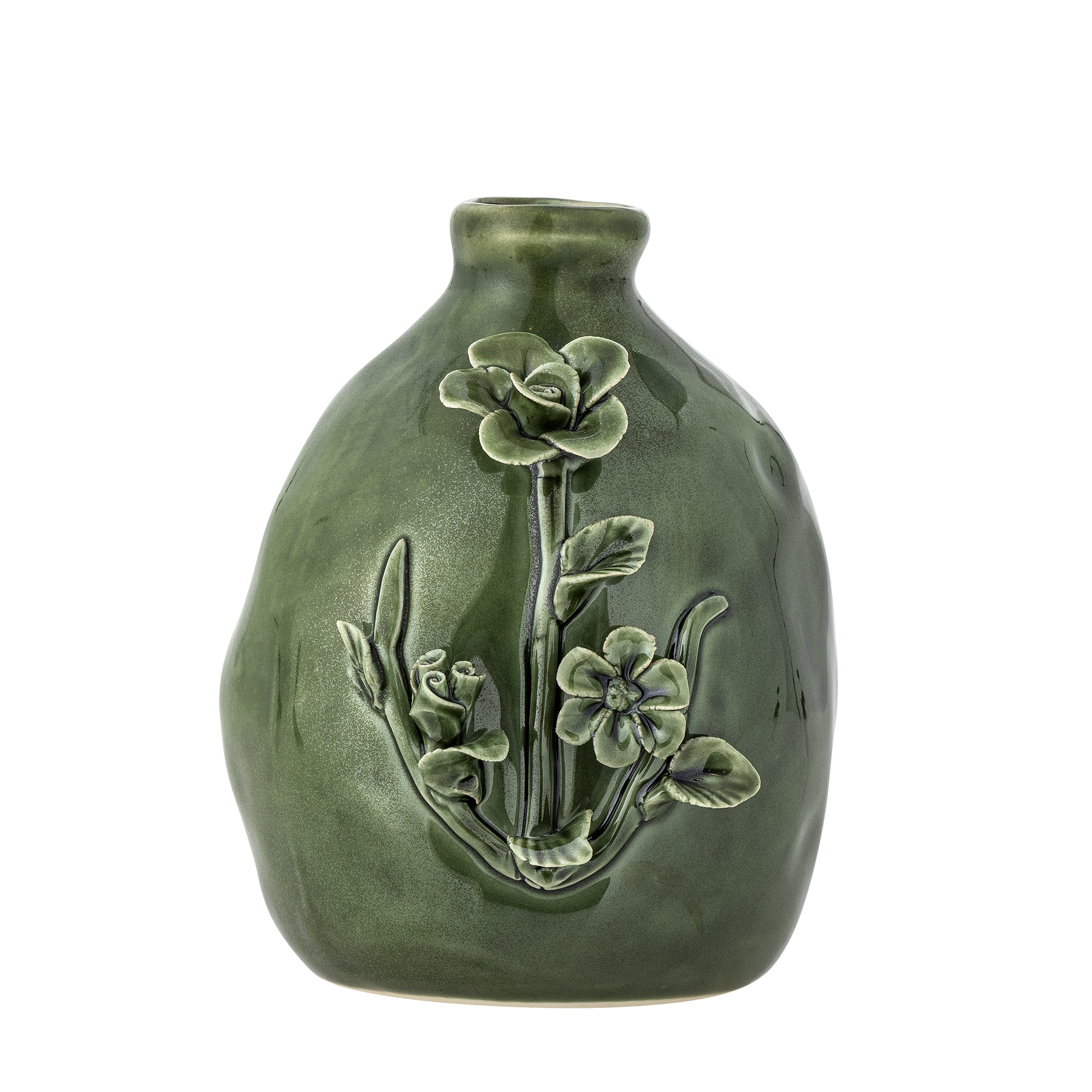 Bloomingville - Ramia Vase, Grøn, Stentøj, D10xH13,5 cm