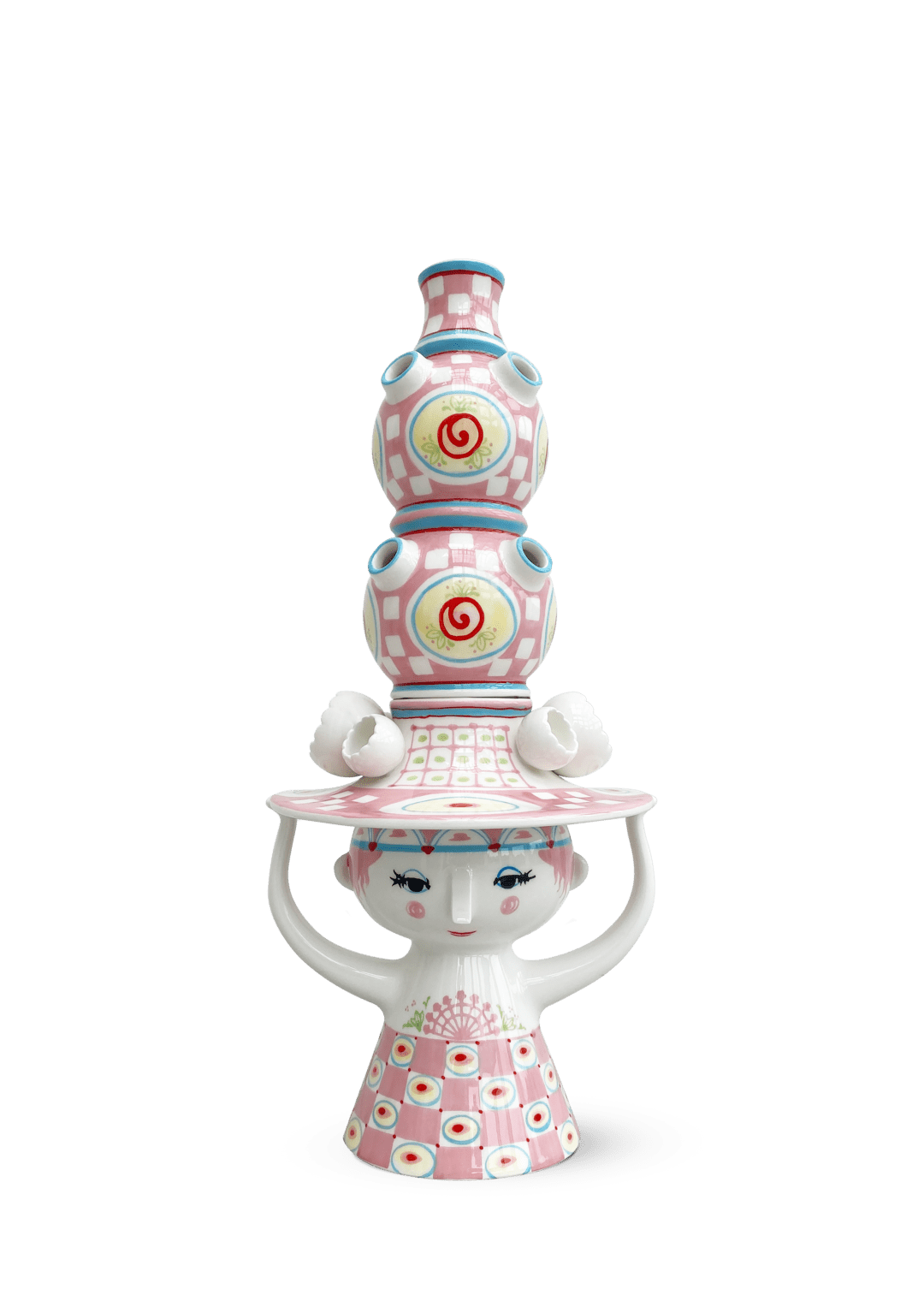 Bjørn Wiinblad - Wiinblad Dame med hat Vase H50 cm pink billede