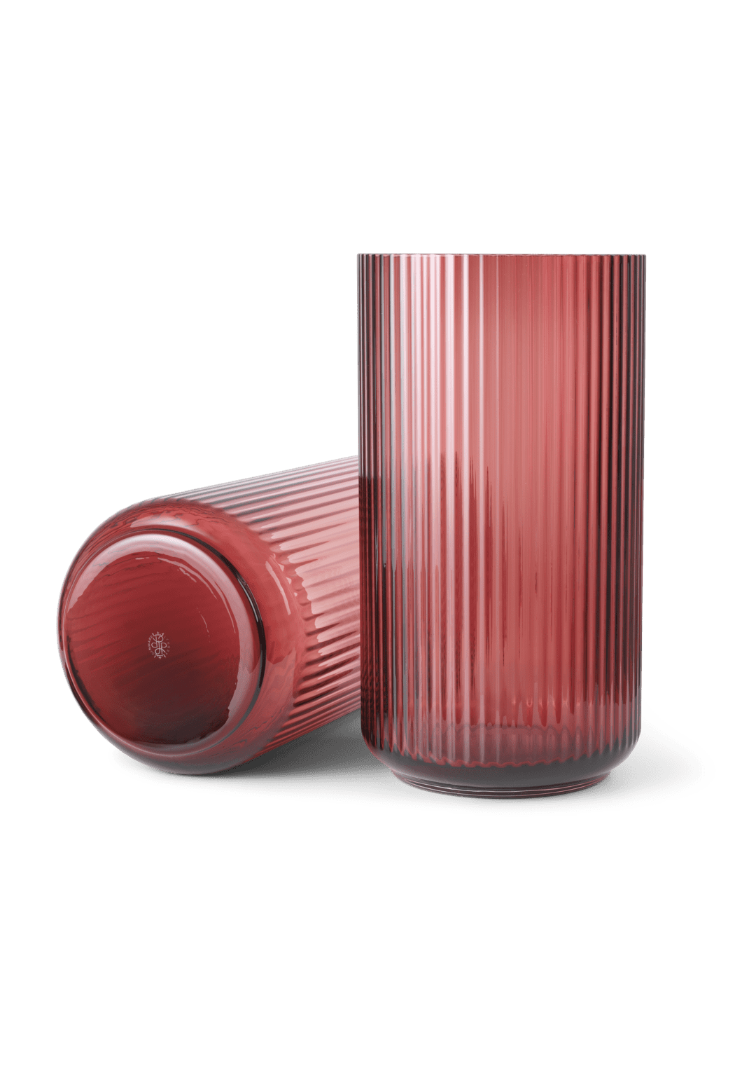 Lyngby Porcelæn - Lyngby Vase H38 cm burgundy, rød mundblæst glas