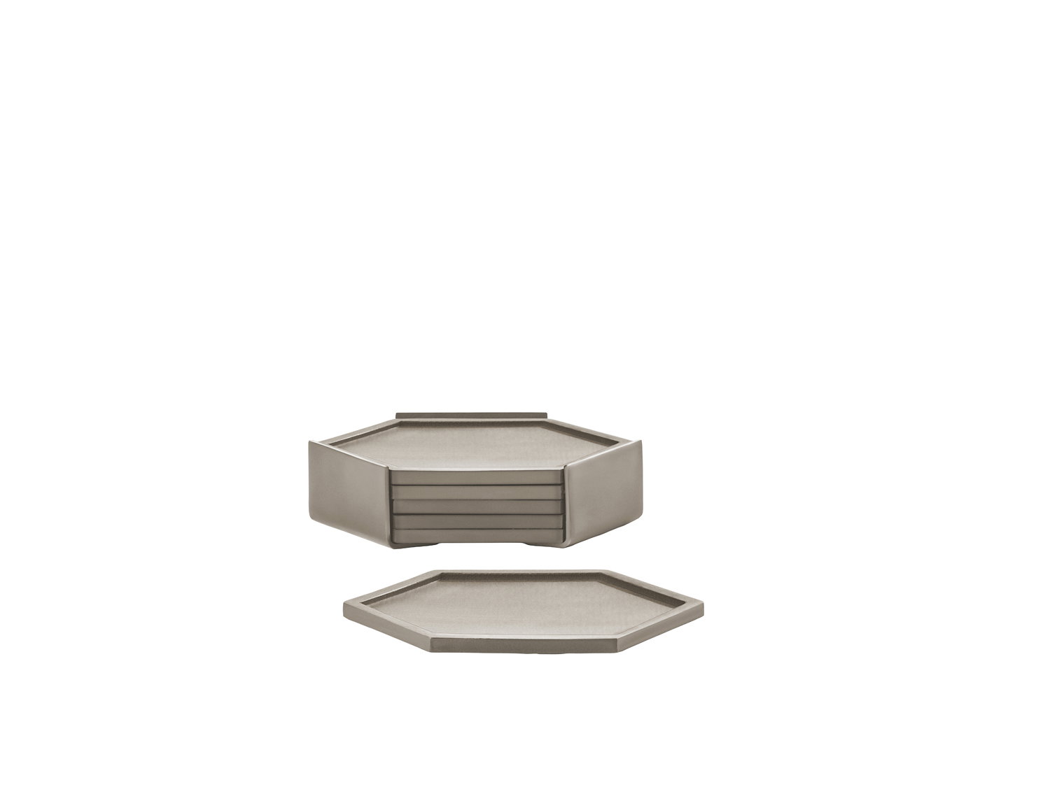 ZONE Denmark - Glasbrikker Bold 10 x 10 x 3,2 cm Taupe Silikone/Metal