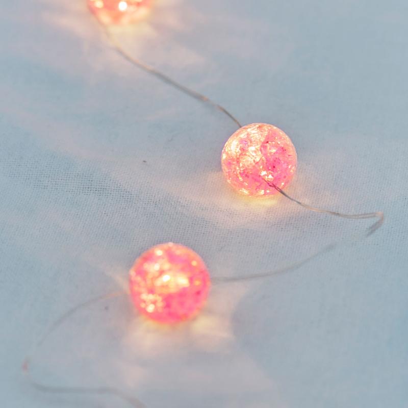 Maja Kugle, 20LED, Lyserød, 2m+30cm