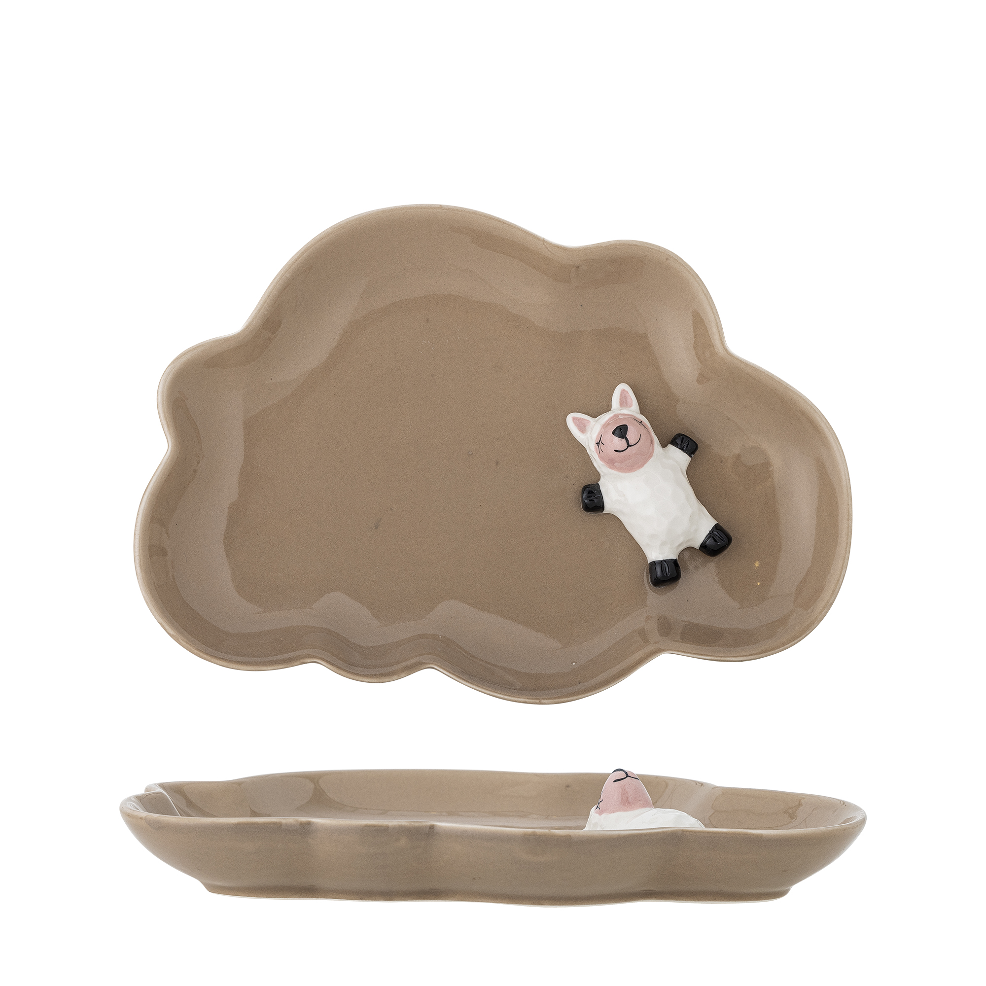 Bloomingville - Dolly Tallerken, Brun, Stentøj, L20xH2,5xW14 cm