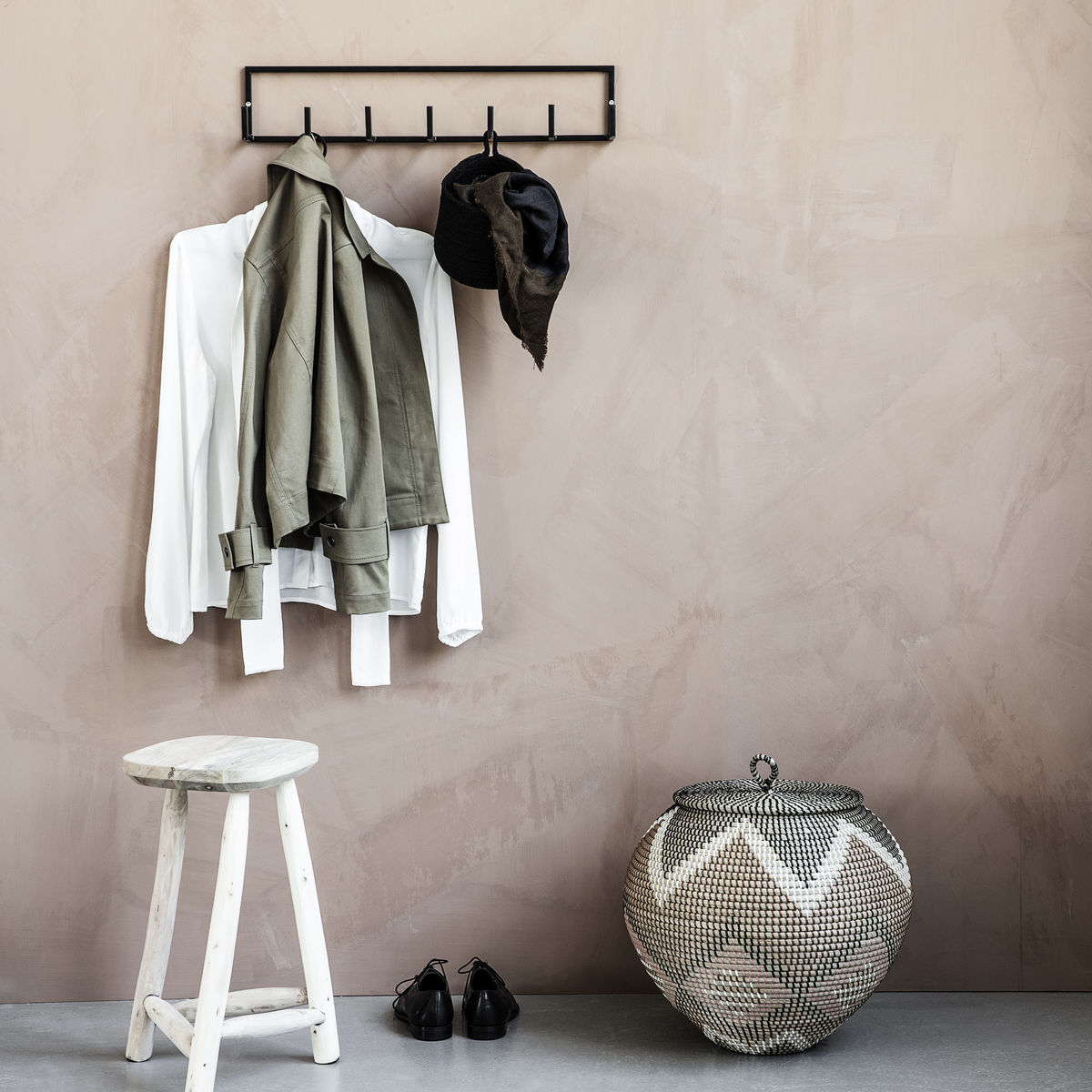 Knagerække, Rack, L 60 cm, sort
