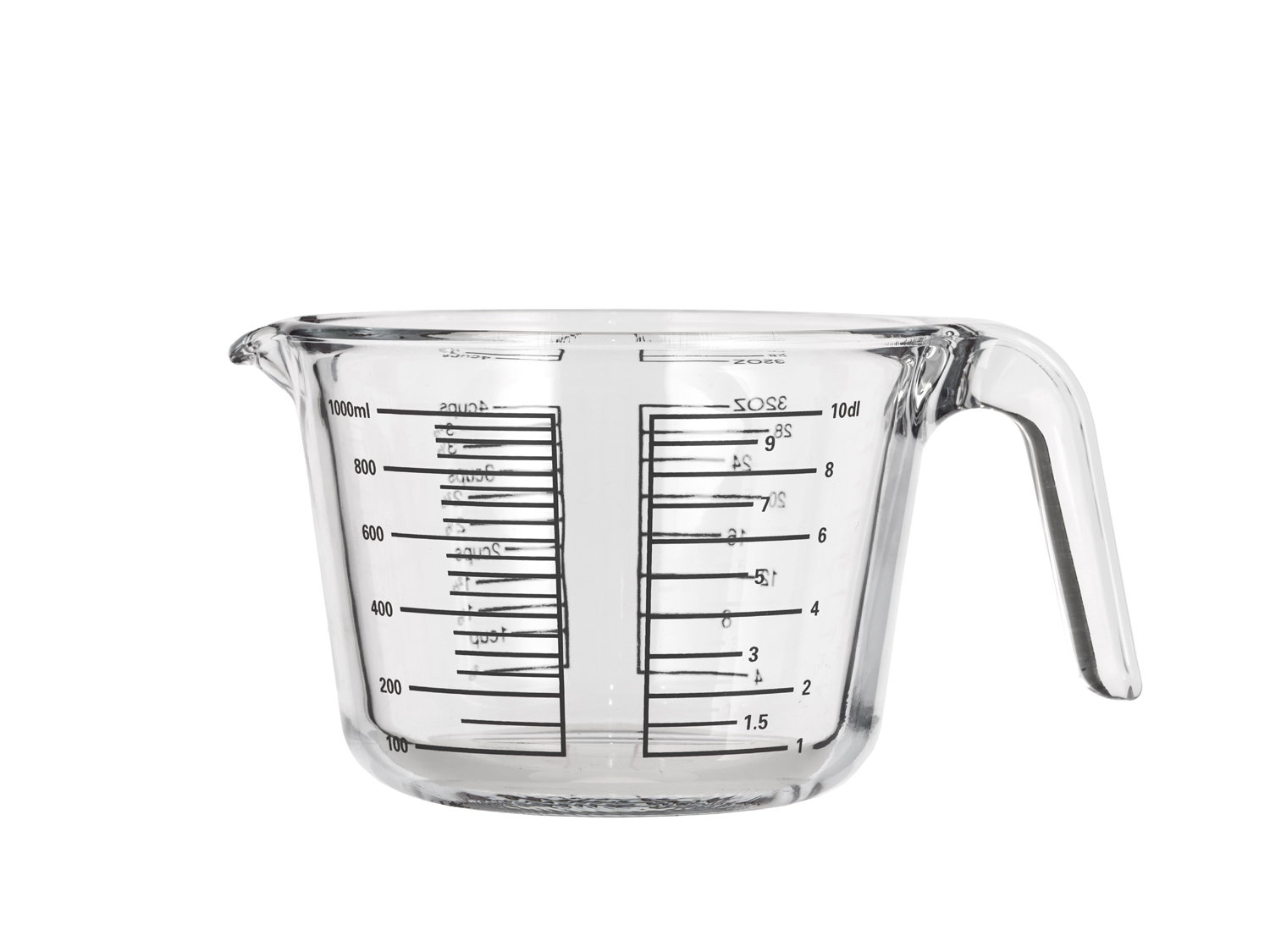 Funktion - Målekande 1000 ml Borosilikatglas