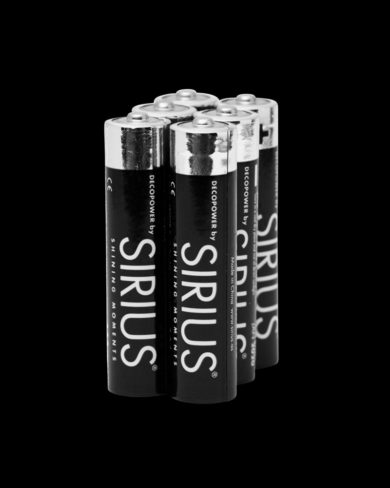 AAA DecoPower batterier by Sirius, 6 stk, Blå/Sølv