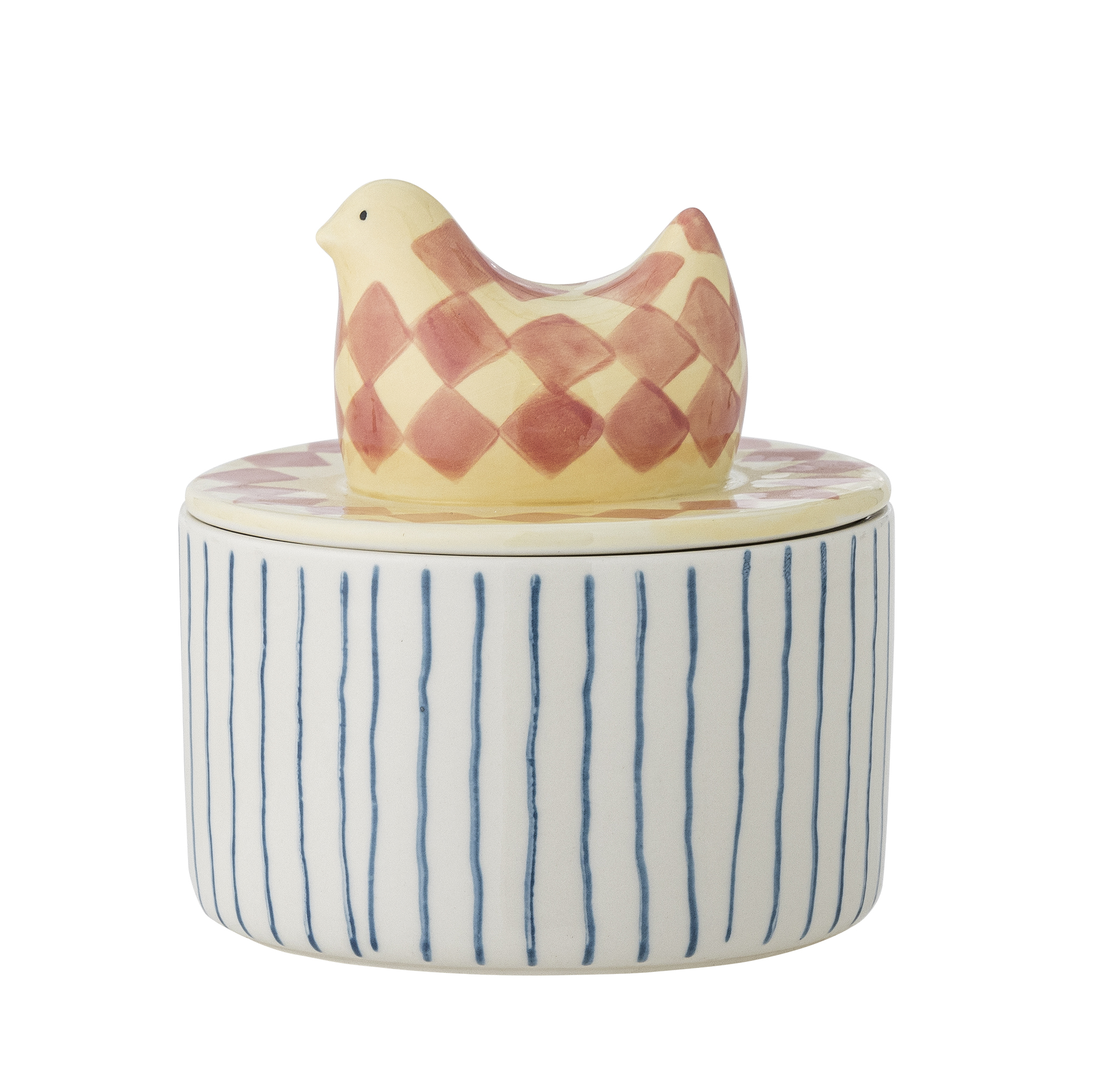 Bloomingville - Biona Krukke m/låg, Multifarvet, Stentøj, D11xH12 cm billede