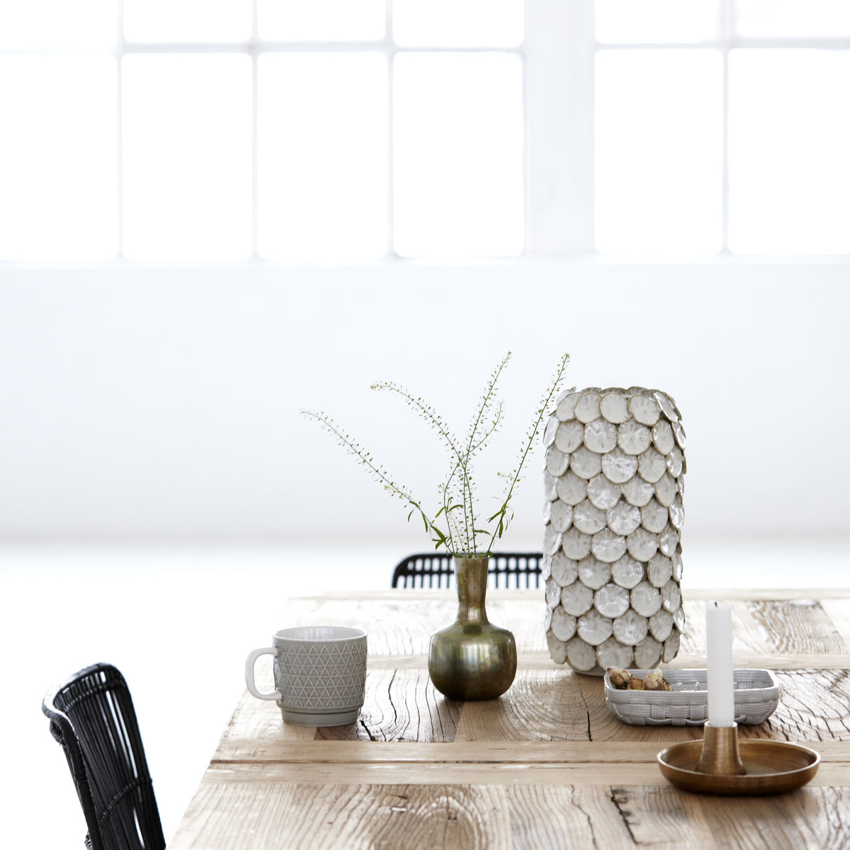 Vase, Dot, Hvid A