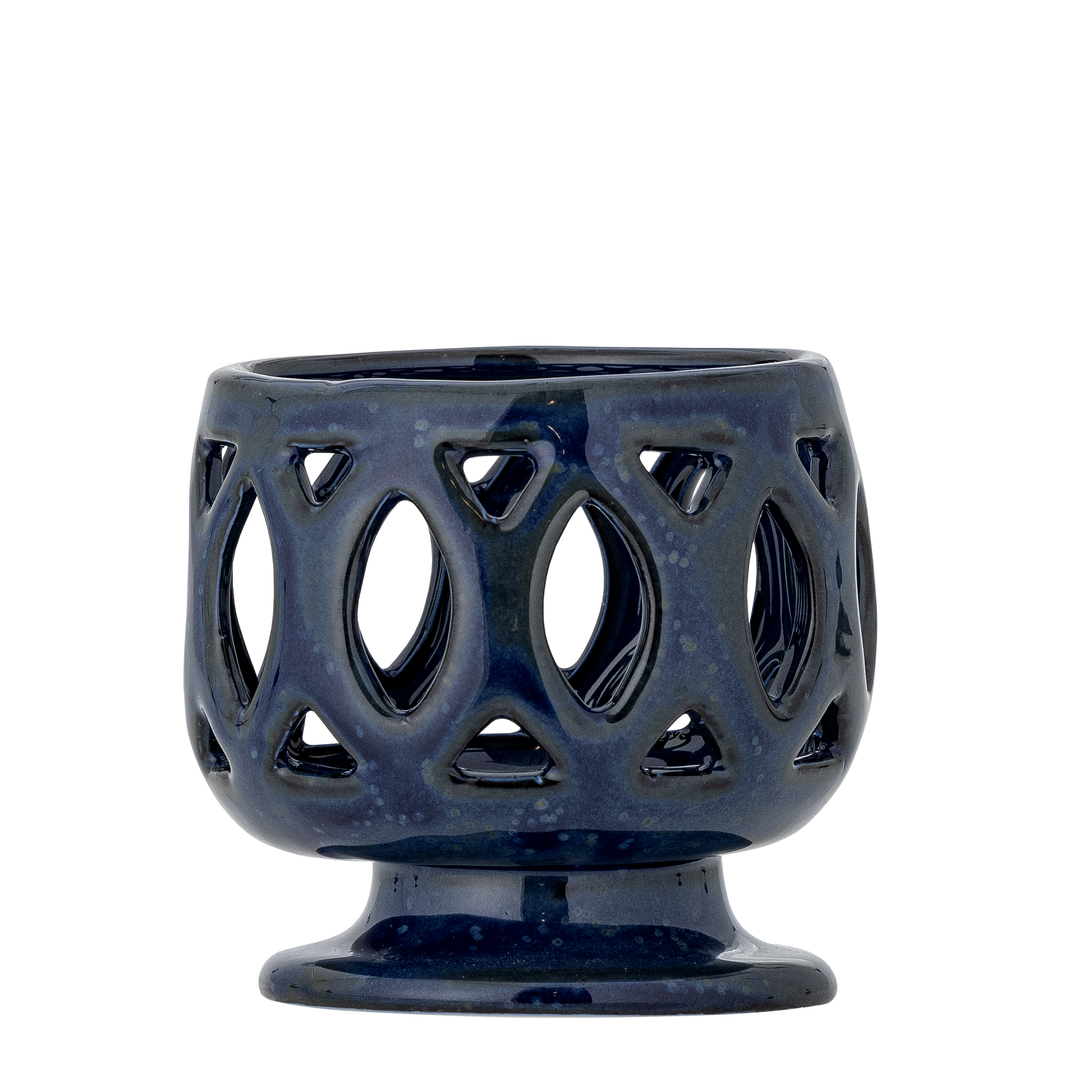 Bloomingville - Patty Fyrfadsstage, Blå, Stentøj, D9xH8,5 cm