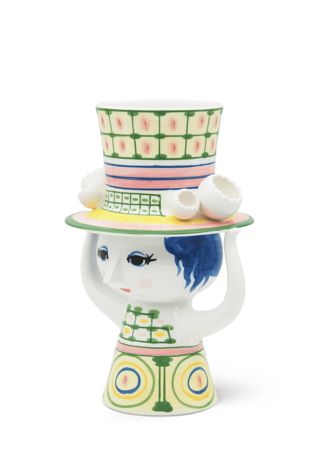 Wiinblad Dame med hat Vase H24.5 cm grøn