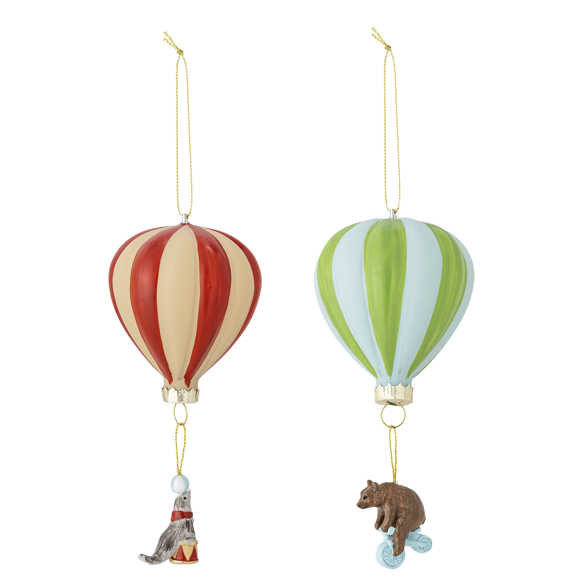 Bloomingville - Hettie Ornament, Multifarvet, Glas, D8xH15 cm, Set of 2