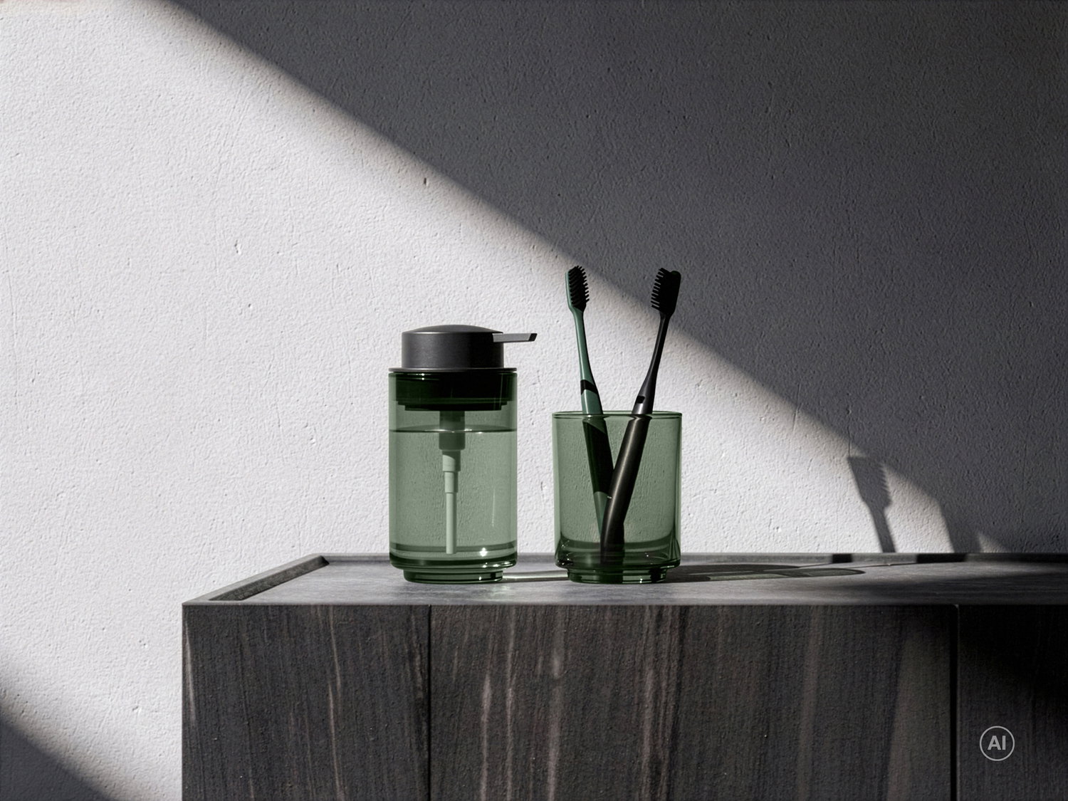 Tandbørstekrus Tada Dark Green