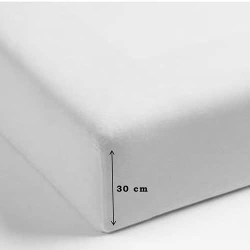 Faconlagen 140x200x30cm Satin, hvid