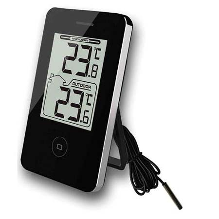 Plus termometre Inde & ude Termometer Sort Plus termometre Inde & ude Termometer Sort