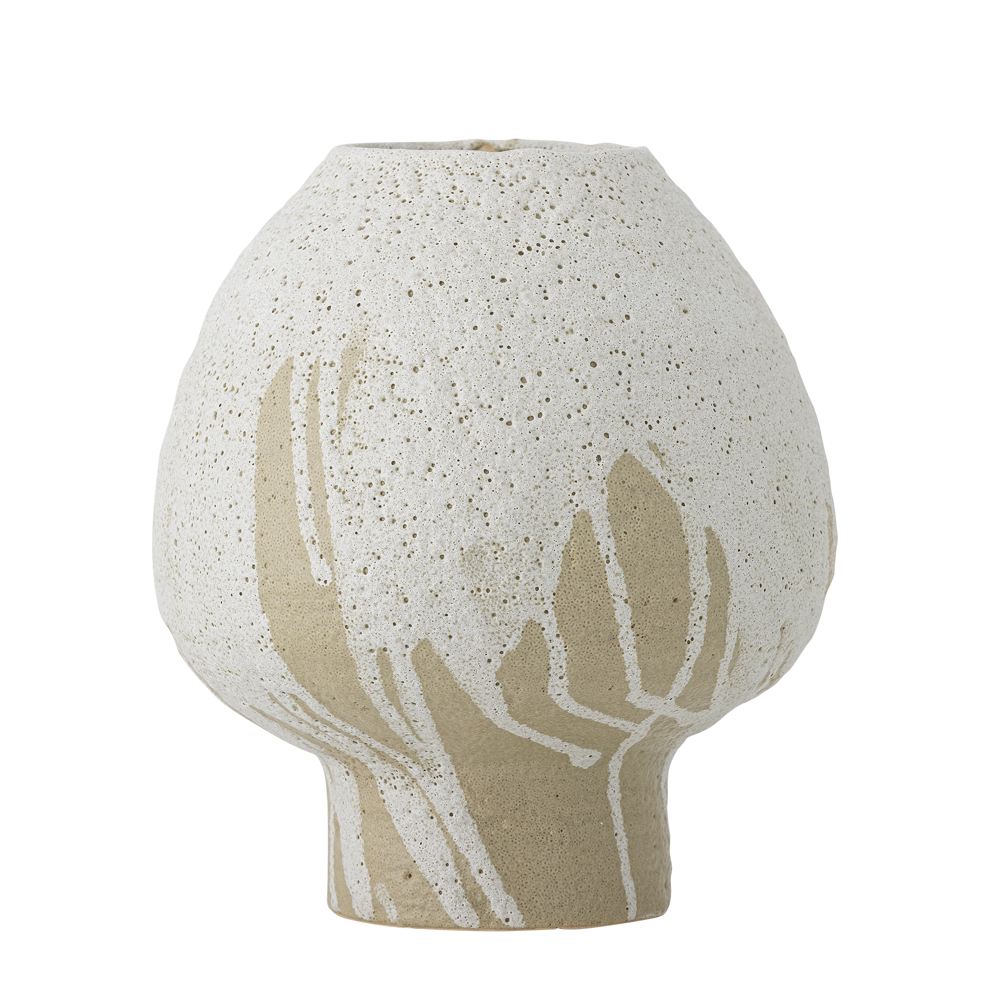 Bloomingville - Morag Vase, Natur, Stentøj, D17xH19 cm billede