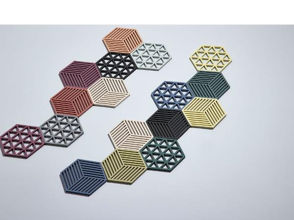 Zone Hexagon Bordskåner 16 x 14 x 0,9 cm Sort
