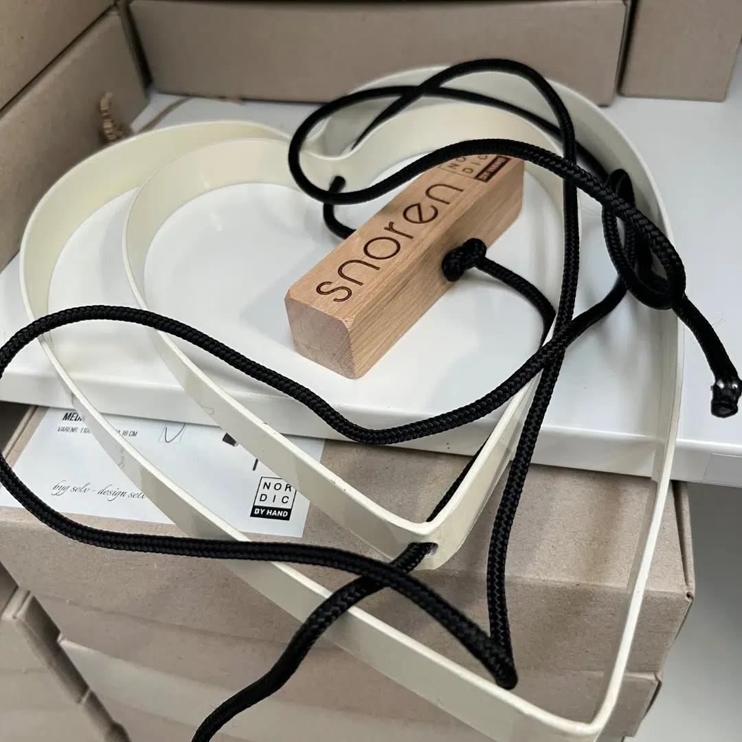 Snoren - Jernhjerte outline, creme, lille